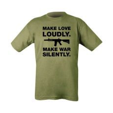Make love loudly зелена тениска